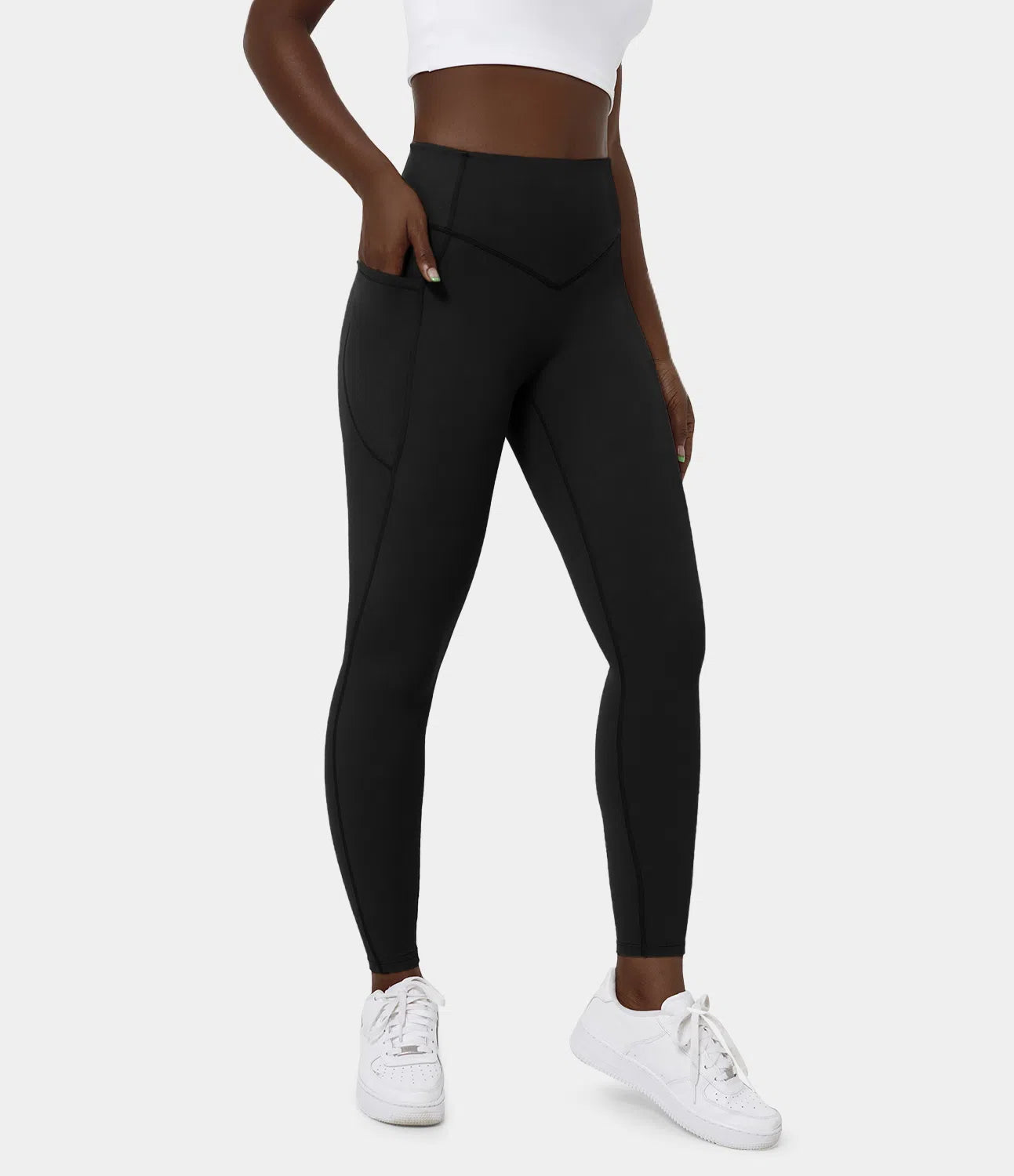 Dalora SoCinched High Waisted Tummy Control Side Pocket Shaping Training Leggings | Buy 1 Get 1 Free