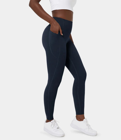 Dalora SoCinched High Waisted Tummy Control Side Pocket Shaping Training Leggings | Buy 1 Get 1 Free